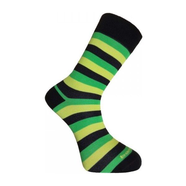 BX-STRIPY DARK bambusové ponožky BAMBOX Hnědá / Zelená / Žltá 39-42 1 62050220