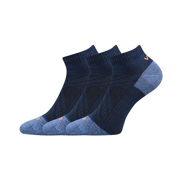 REX 15 športové členkové ponožky VoXX Tm. modrá 43-46 3 páry 26459276