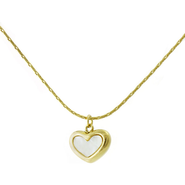 BM Jewellery Dámsky náhrdelník zlatý srdce z chirurgickej ocele 31318855