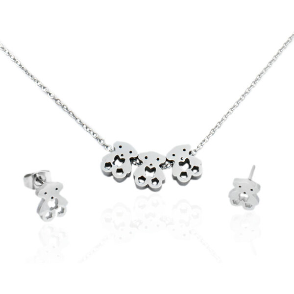 BM Jewellery Dámsky set náušnice a retiazka s príveskom medvedíka z 31318862