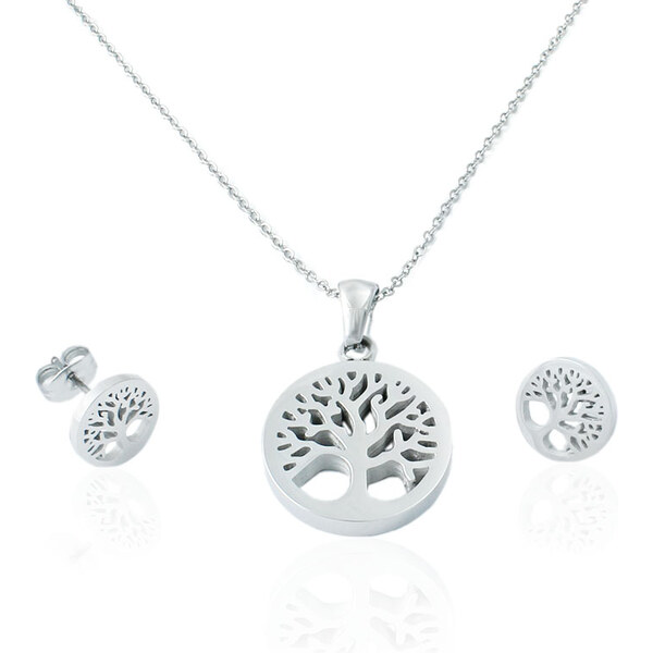BM Jewellery Dámsky set náušnice a retiazka s príveskom strom života z 31318873