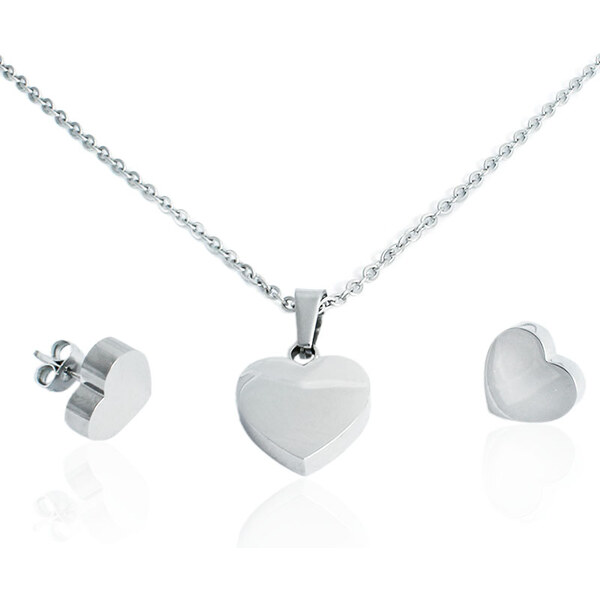 BM Jewellery Dámsky set náušnice a retiazka s príveskom srdca z 31318874