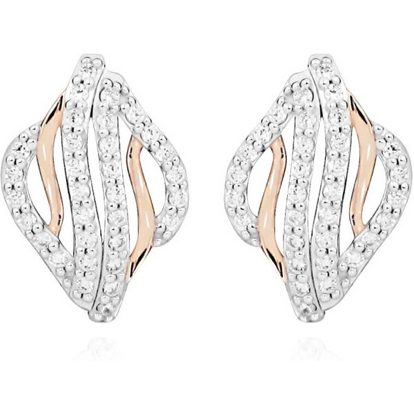 MOISS Bicolor strieborné náušnice so zirkónmi E0002149 66579328