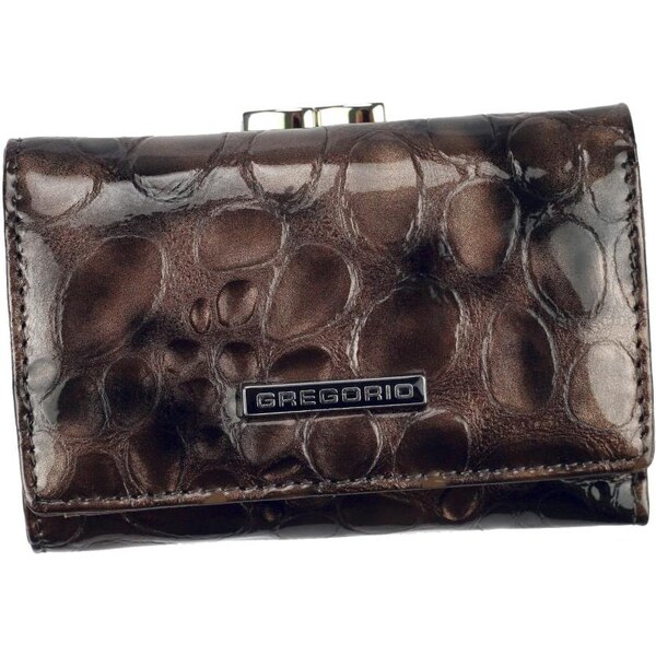 Gregorio šedá malá dámska kožená peňaženka v darčekovej krabičke 26043541