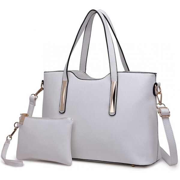 Miss Lulu Kabelka - grab, elegantná, cez rameno, s taštičkou, biela 36603120