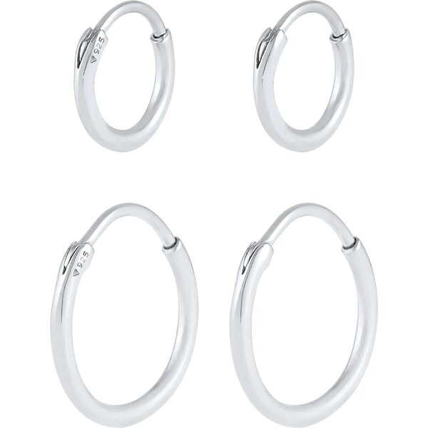 KUZZOI Náušnice Creolen strieborná 54223856