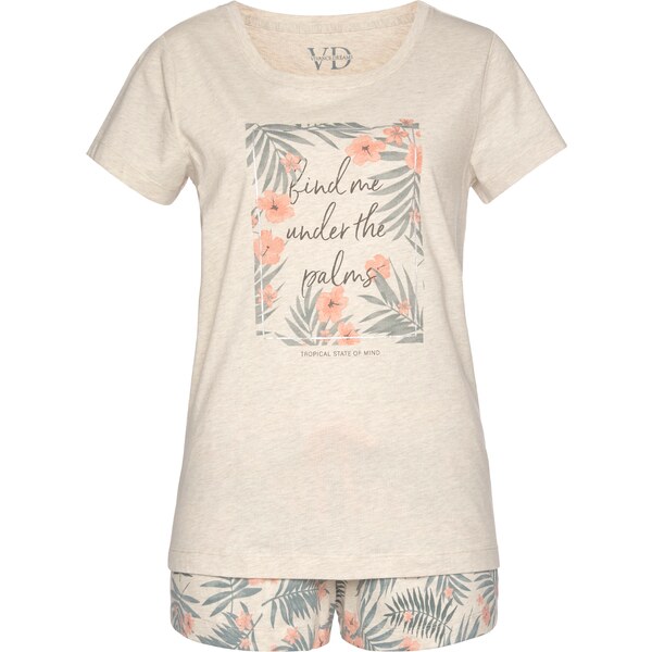 LASCANA Kraťasy béžová / pastelovo zelená / pastelovo ružová 56124443