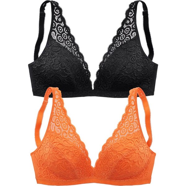 PETITE FLEUR Podprsenka oranžová / čierna 54224812
