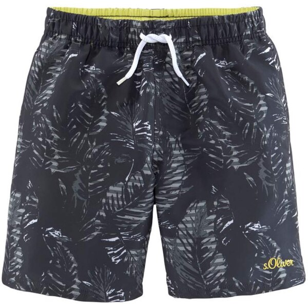 s.Oliver Plavecké šortky sivá / limetová / čierna 54225671