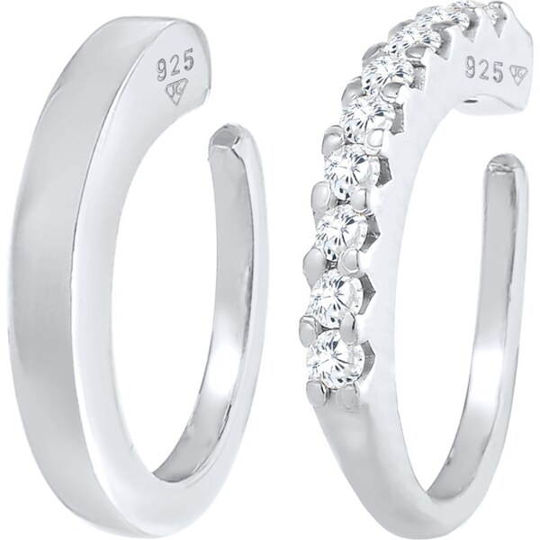 ELLI Náušnice strieborná / priehľadná 66608546