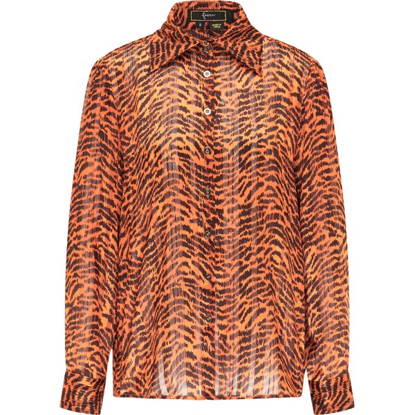 faina Blúzka oranžová / čierna 62339997