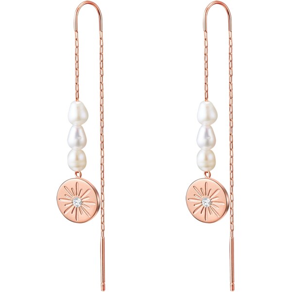 Valero Pearls Náušnice ružové zlato / priehľadná / perlovo biela 66833817