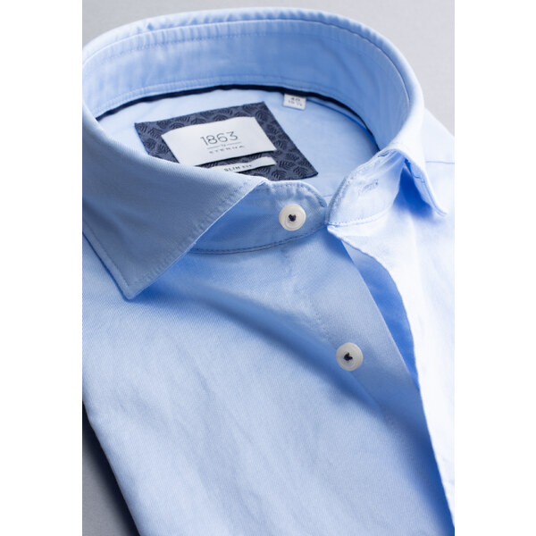 1863 BY ETERNA luxusná pánska košeľa modrá ETERNA Slim Fit super soft 55478520