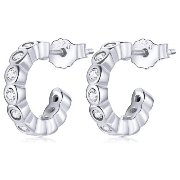 Emporial strieborné náušnice krúžky Svietivá elegancia SCE1175-A 55872043