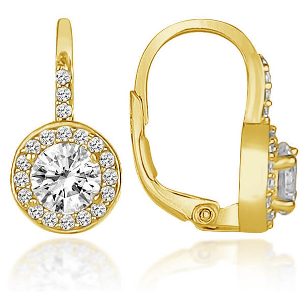 Brilio Silver Elegantné pozlátené náušnice so zirkónmi LME290Y 66594155