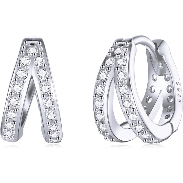 Emporial strieborné náušnice krúžky Číre pásky SCE1187-A 55872046