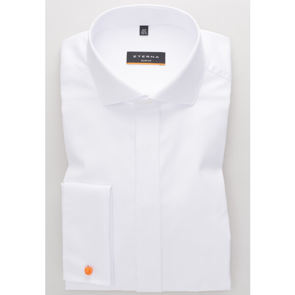 ETERNA Slim Fit biela nepresvitajúca košeľa Cover na manžetové gombíky 43102988