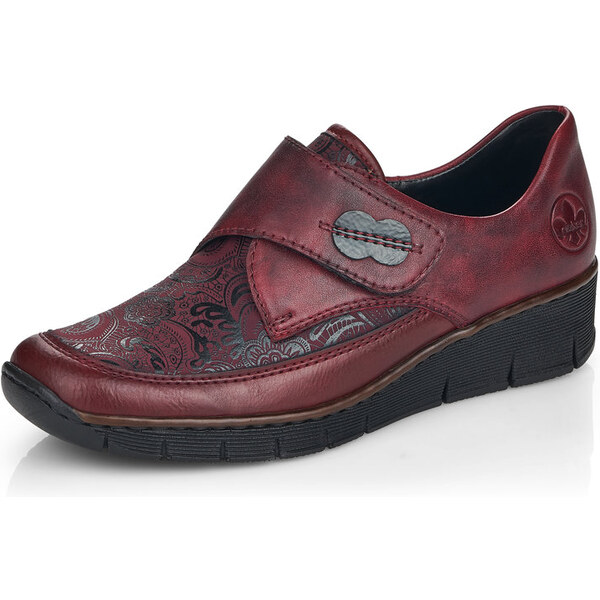 Dámske poltopánky Rieker 537C0-35 bordová 44433468