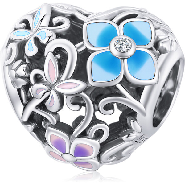Emporial strieborný prívesok Rozkvitnuté srdce 55591435