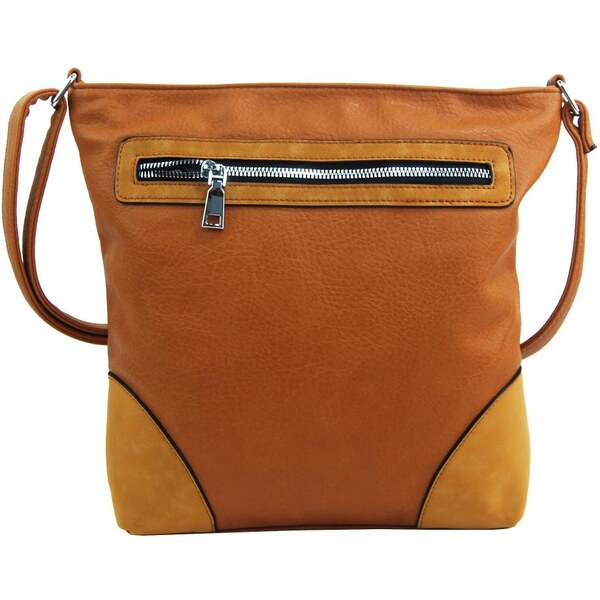 NEW BERRY Stredne veľká hnedo-okrová crossbody dámska kabelka NH8123 26336330