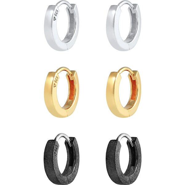 KUZZOI Náušnice zlatá / čierna / strieborná 55911436