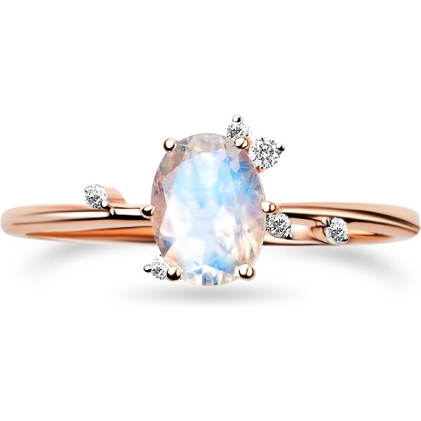 Royal Exklusive Emporial luxusný prsteň Mesačný dúhový kameň Leaves 36073610