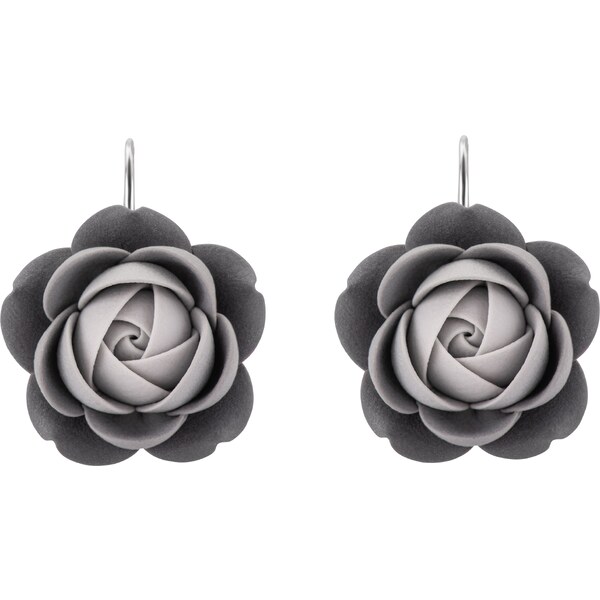 Troli Šedé visiace náušnice v tvare kvietkov Seul 66582987