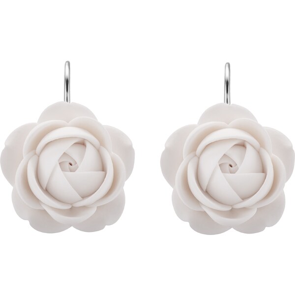 Troli Biele visiace náušnice v tvare kvietkov White Dream 66580663