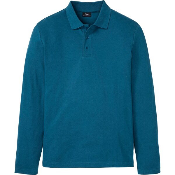 bonprix Polo tričko, dlhý rukáv, farba modrá 60506007