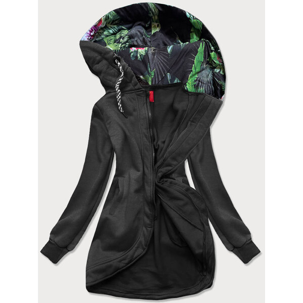 LHD Dlhá dámska mikina na zips v grafitovej farbe (AMG815) 64913574