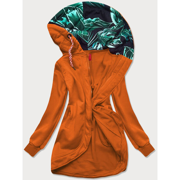 LHD Dámska dlhá mikina na zips v karamelovej farbe (AMG815) 64913572