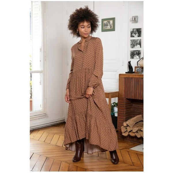 Last Queen Hnedé Vzorované Šaty 26676896