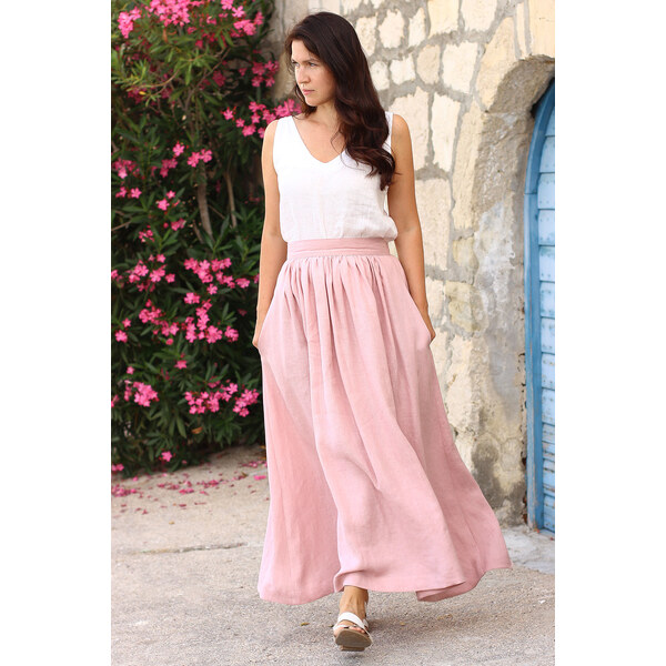 Autorská česká maxi sukňa Lotika 100% lan Premium quality 26682421