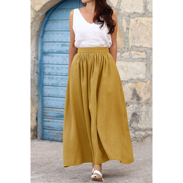 Autorská česká maxi sukňa Lotika 100% lan Premium quality 26682420