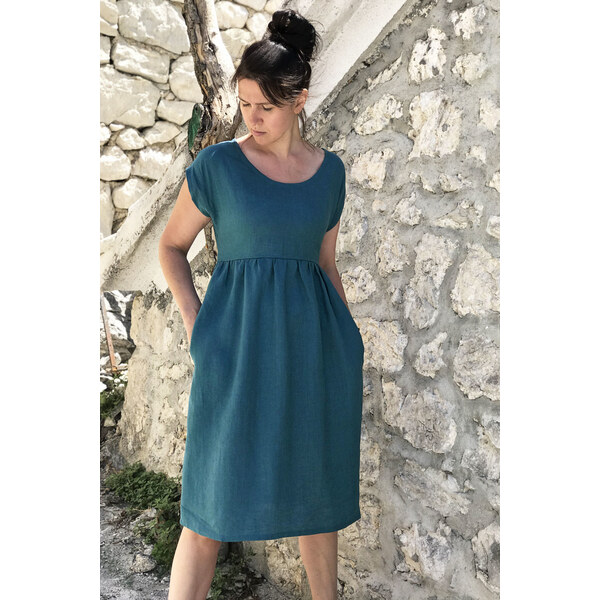 České lanové šaty Lotika midi délka Premium quality 26682446