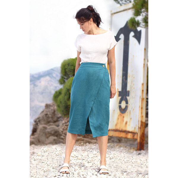 Lotika Lanová zavinovacia česká sukňa midi Premium quality 26682430