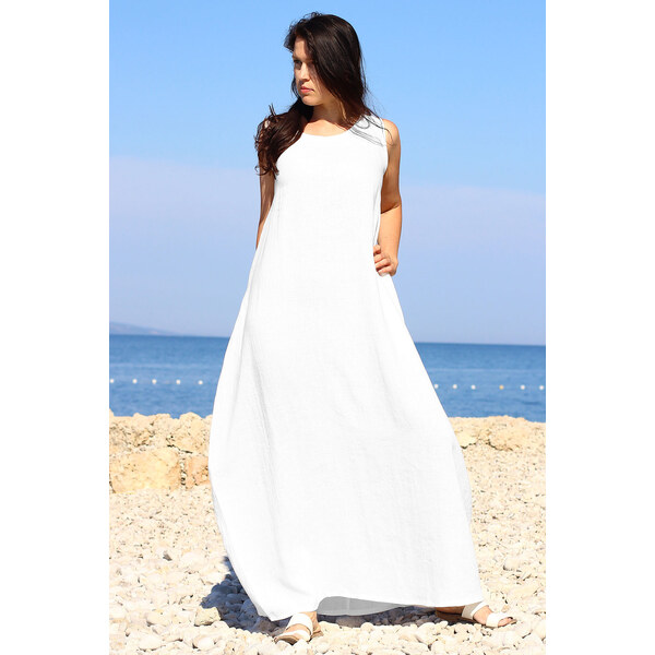 Autorské české maxi šaty Lotika 100% lan Premium quality 26682435