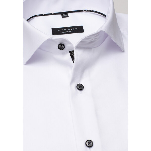 ETERNA Comfort Fit pánska košeľa biela nie presvitajúca s čiernými 46021165