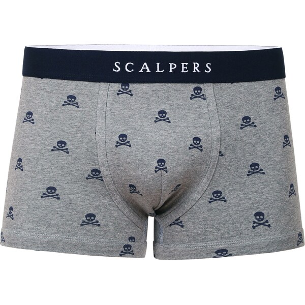 Scalpers Boxerky námornícka modrá / sivá melírovaná 63141109