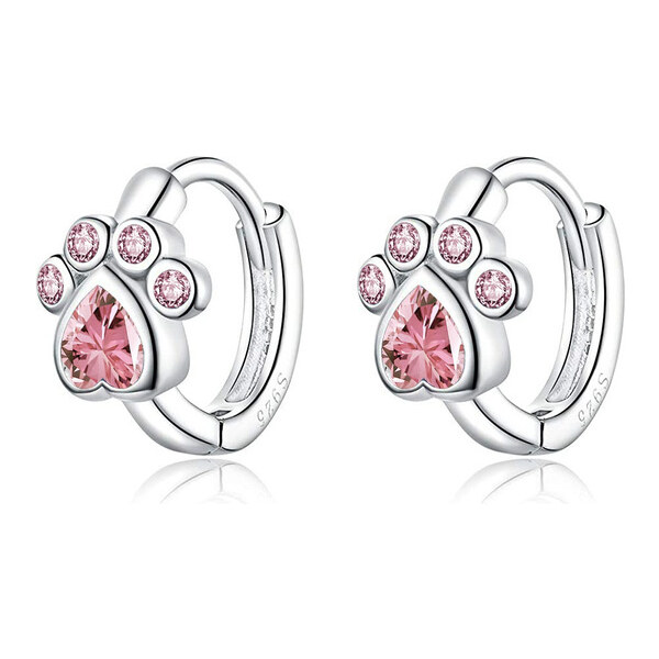 Olivie Strieborné náušnice RUŽOVÁ LABKA 5360 27007176