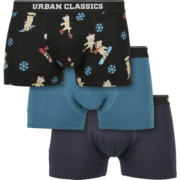 Urban Classics Organic X-Mas boxers 3-pack teddy aop+jasper+navy 50644825