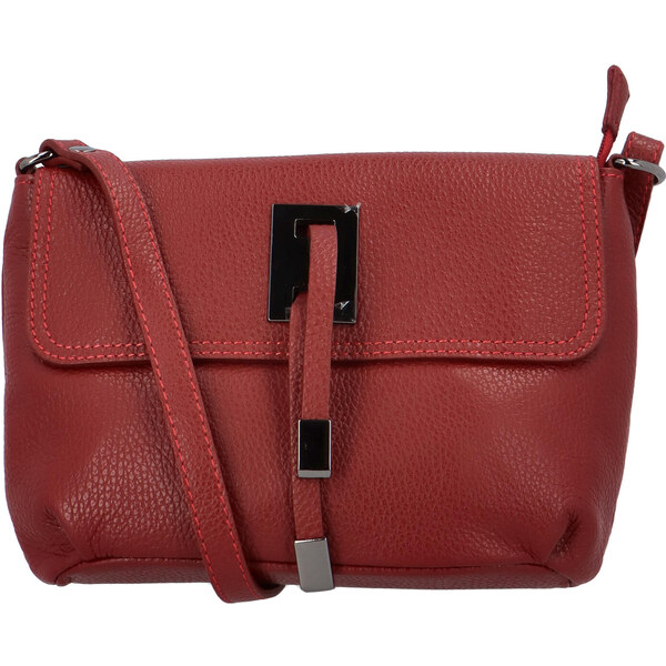 Dámska kožená crossbody kabelka tmavo červená - ItalY Porta červená 26767317
