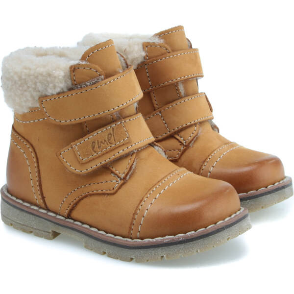 Detské zimné kožené topánky s membránou a ovčou vlnou Emel EV2447C-3 46771207