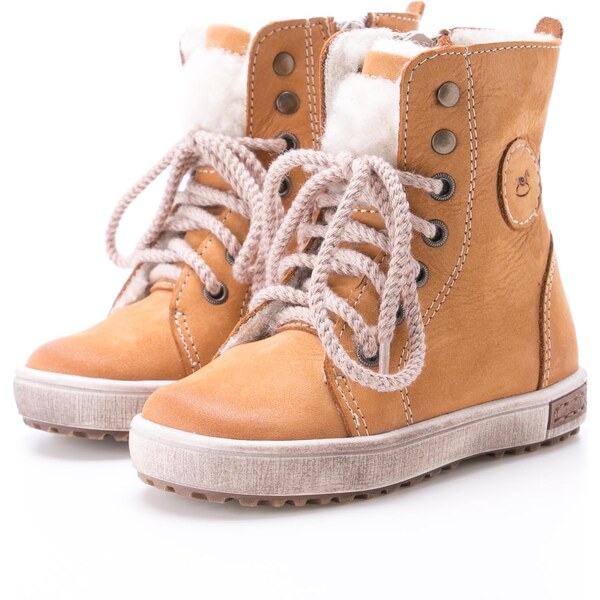 Emel Detské zimné zateplené kožené topánky EV2651-2 Žltá 46771208