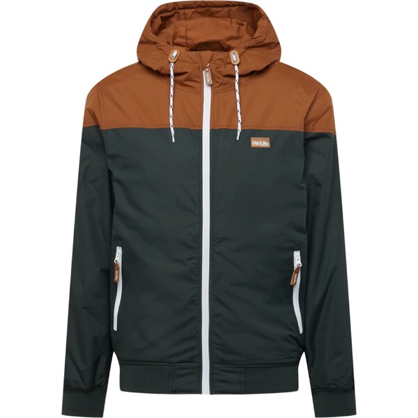 Iriedaily Prechodná bunda Insulaner karamelová / tmavozelená / biela 26849434