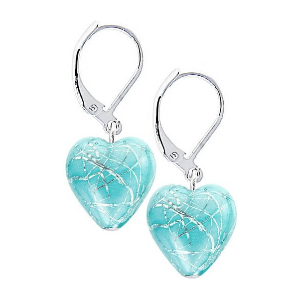 Lampglas Tyrkysové náušnice Turquoise Caress s rýdzim striebrom v 66583628