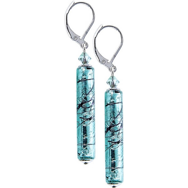 Lampglas Krásne náušnice Turquoise Love s rýdzim striebrom v perlách 66585291