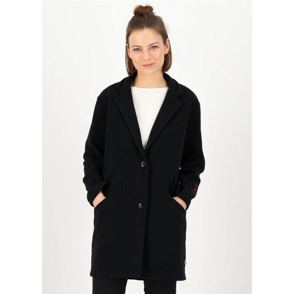 BLUTSGESCHWISTER Čierny FLÍSOVÝ PRECHODNÝ KABÁT cherry 26854597