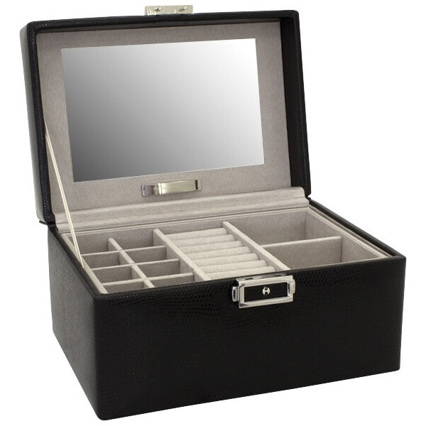 Friedrich Lederwaren Moderná čierna šperkovnica Milano 20142-2 66582956