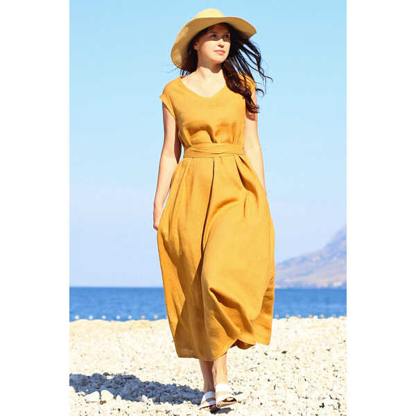 Lanové maxi šaty Lotika česká móda Premium quality 26875257